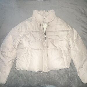 Fashion Nova Light Beige Puffer Jacket